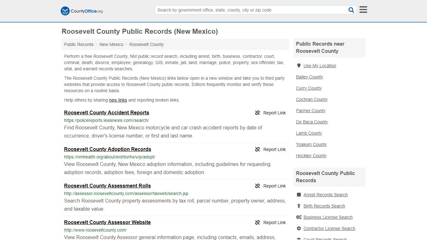 Roosevelt County Public Records (New Mexico) - County Office