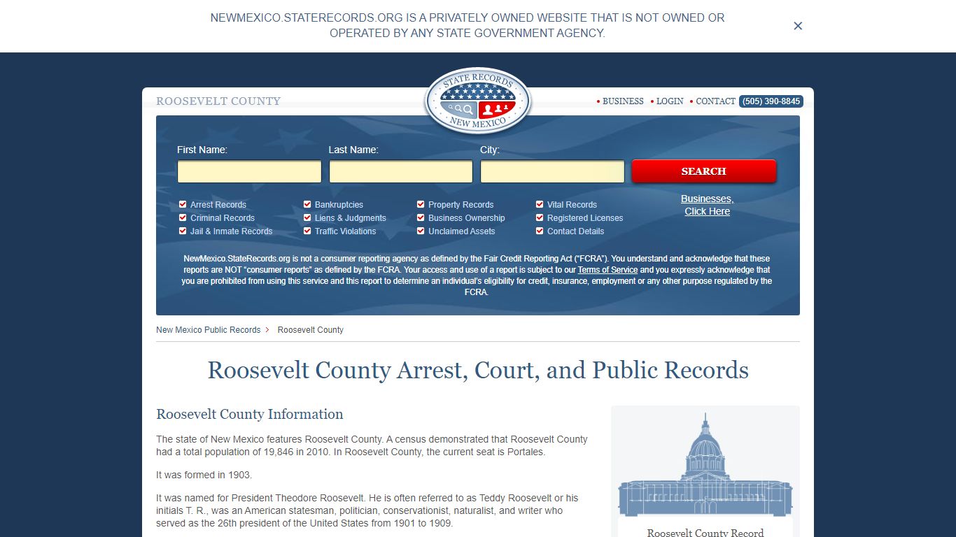 Roosevelt County Arrest, Court, and Public Records